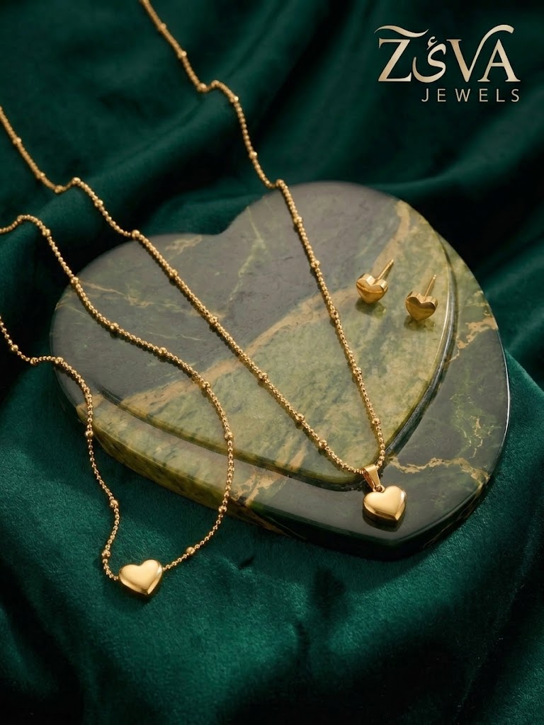 BEATED HEART SET