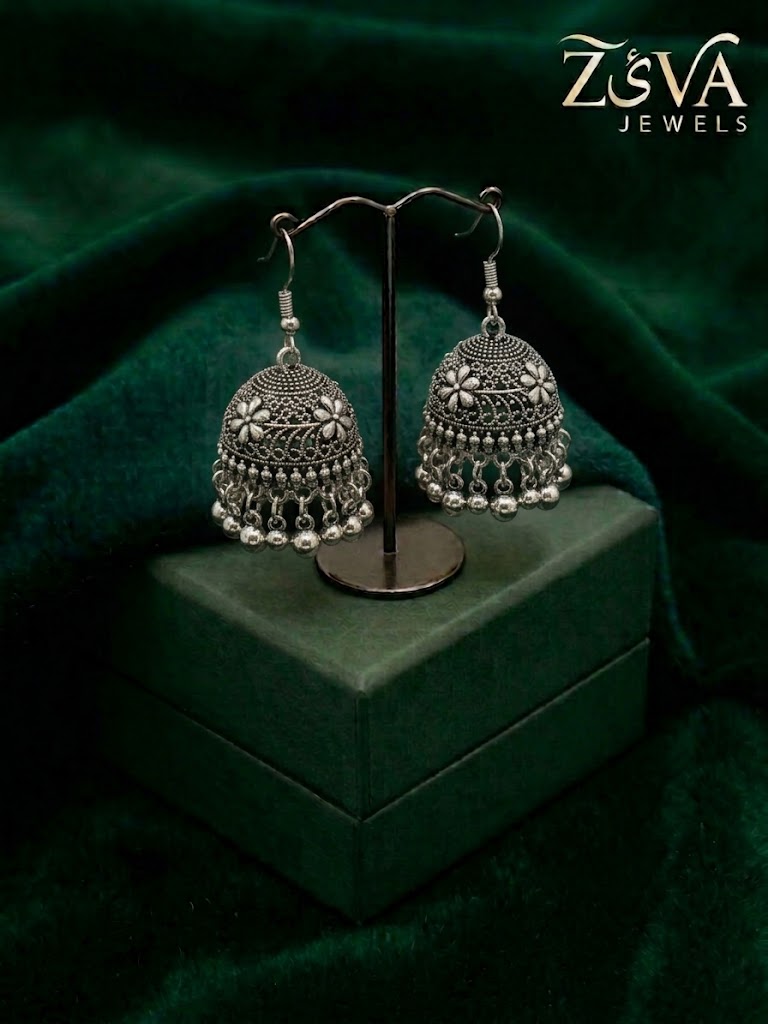 Silver Antique Jhumka