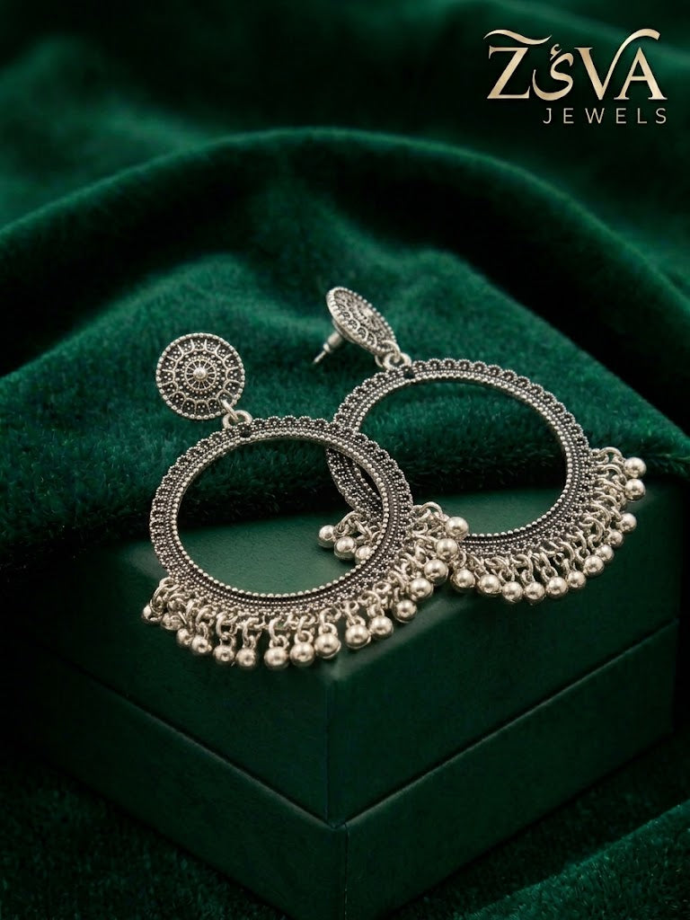 Silver antique hoop