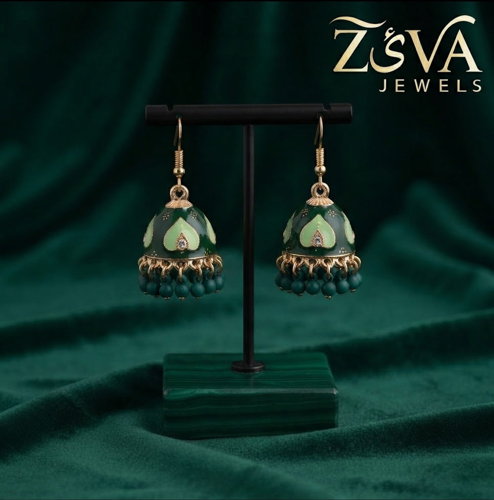 Mini Dark Green Jhumka